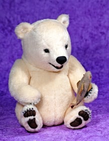R. JOHN WRGHT R. JOHN WRIGHT TEDDY, NIPPY, FROM THE BABY BEAR COLLECTION. 12”. White mohair