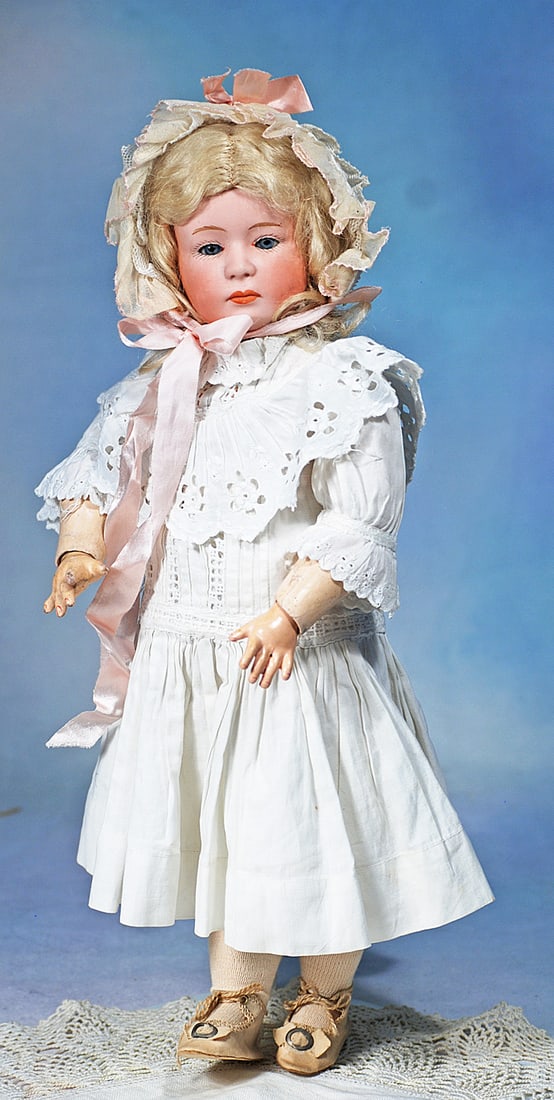 GERMAN BISQUE GLASS-EYED POUTY 6969 BY GEBRUDER HEUBACH (1 of 2)