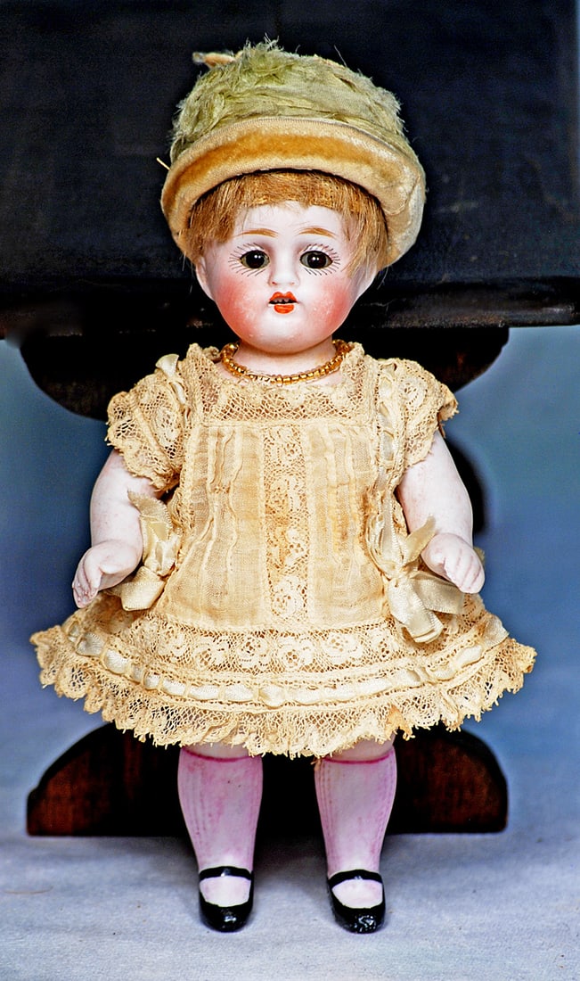 GERMAN ALL-BISQUE DOLL IN ORIGINAL DRESS BY KESTNER (1 of 1)