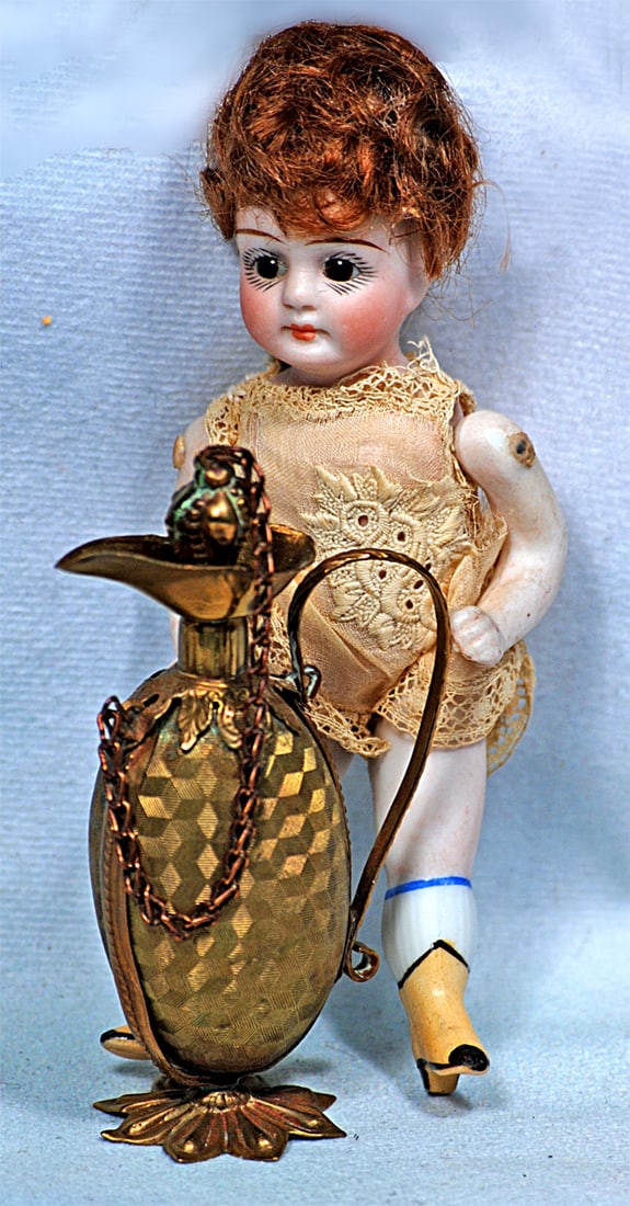 GERMAN ALL-BISQUE DOLL WITH YELLOW BOOTS BY KESTNER (1 of 2)