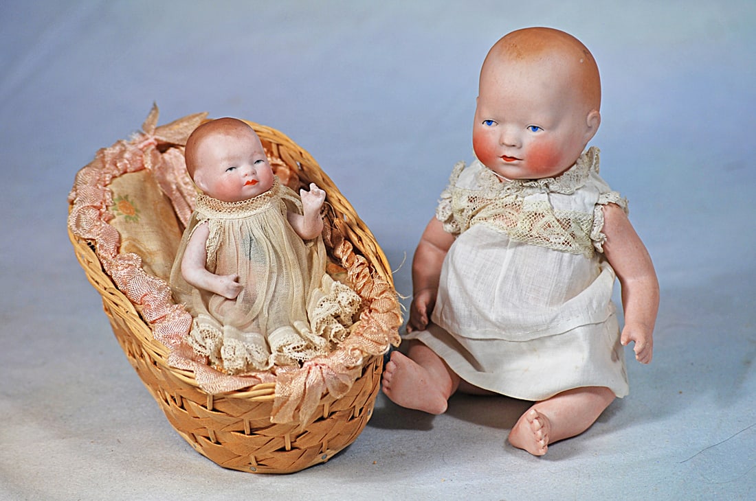 TWO GERMAN ALL-BISQUE BABIES (1 of 1)