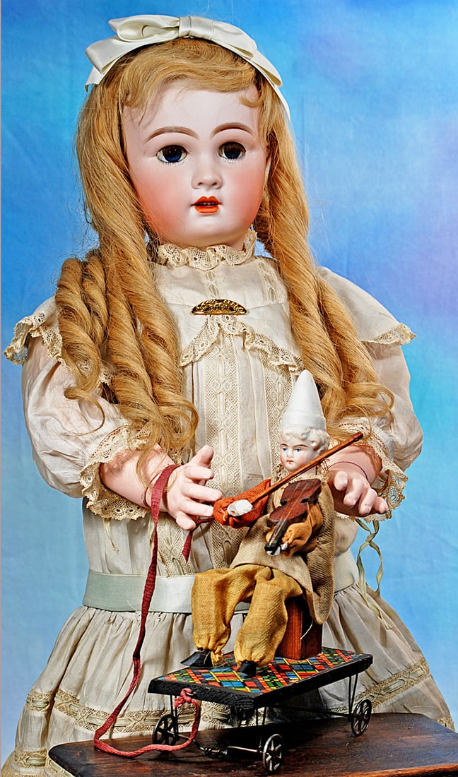 GERMAN BISQUE MECHANICAL PULL TOY (1 of 2)