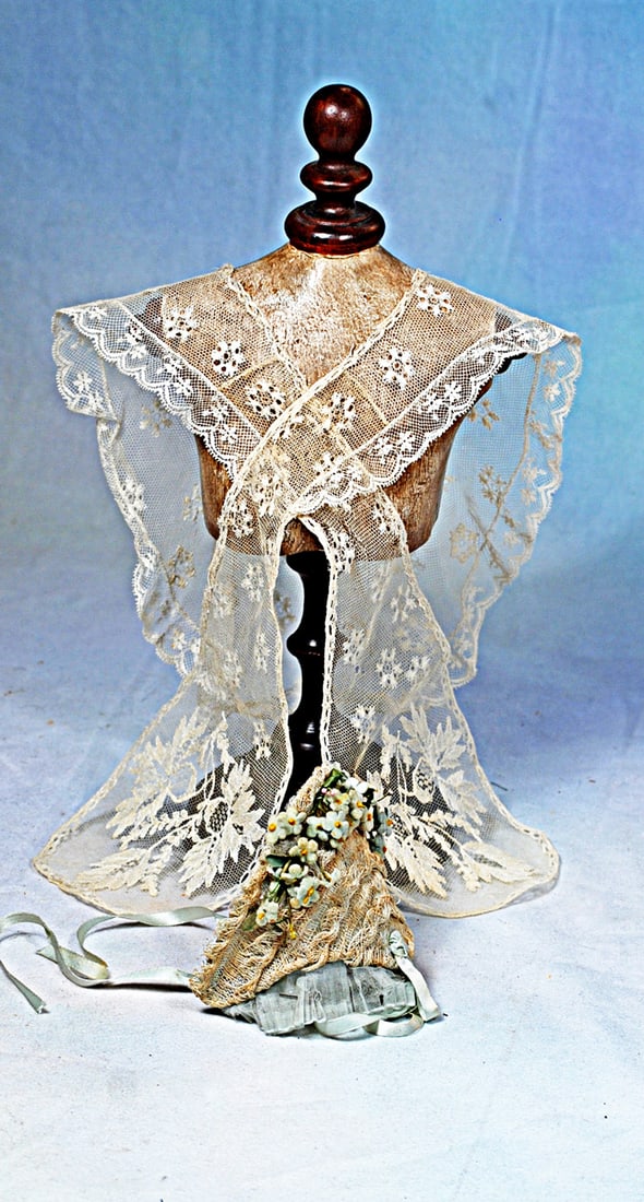 LACE FICHU AND DOLL BONNET (1 of 1)