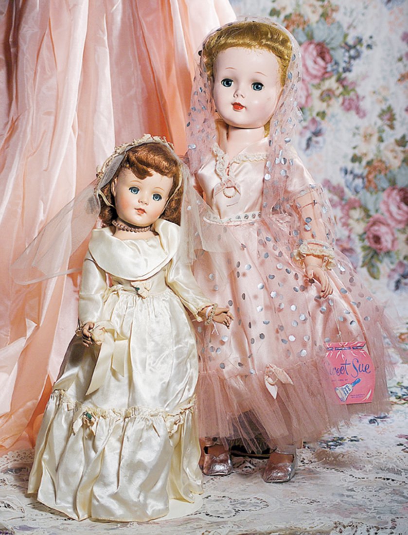TWO ALLORIGINAL HARD PLASTIC DOLLS BY AMERICAN