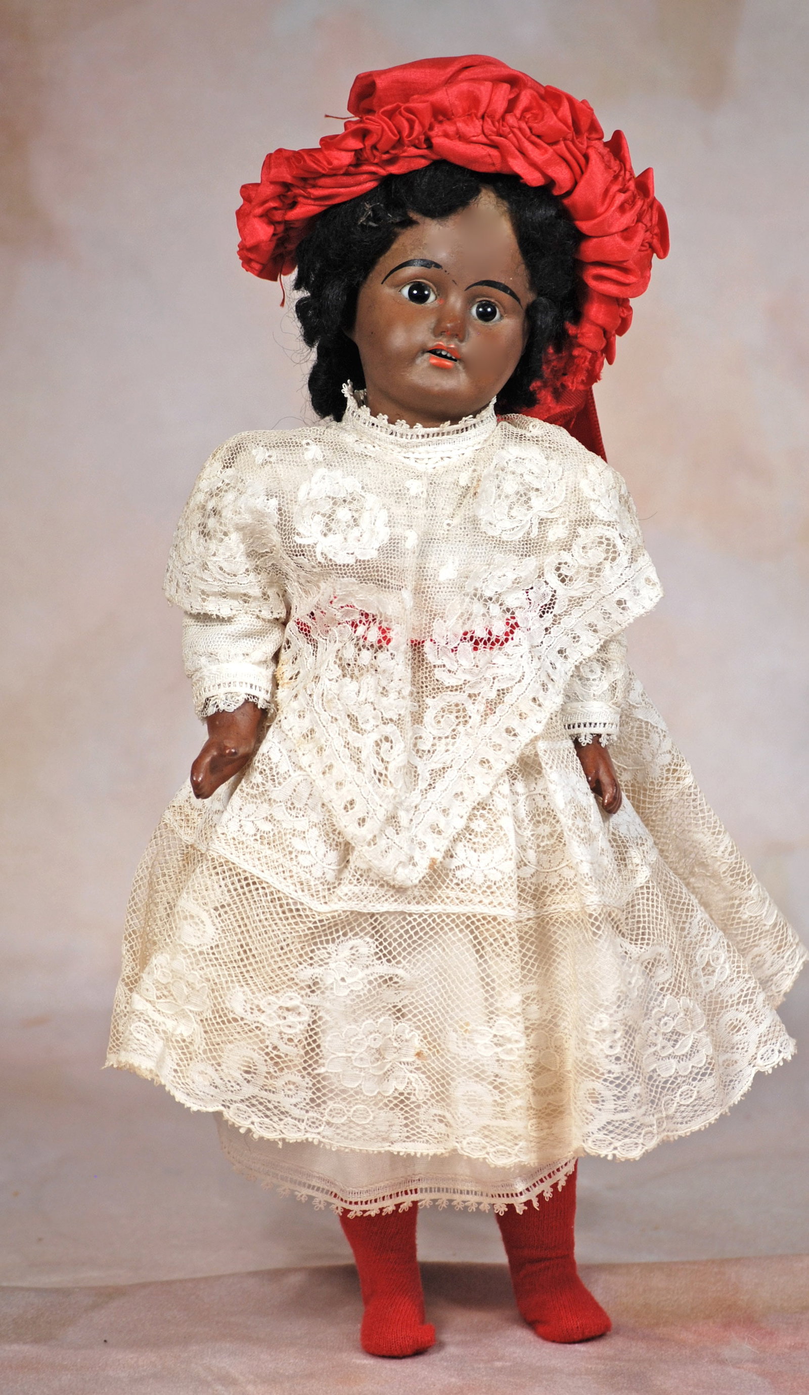 GERMAN BROWN BISQUE DOLL BY MYSTERY MAKER. (1 of 1)