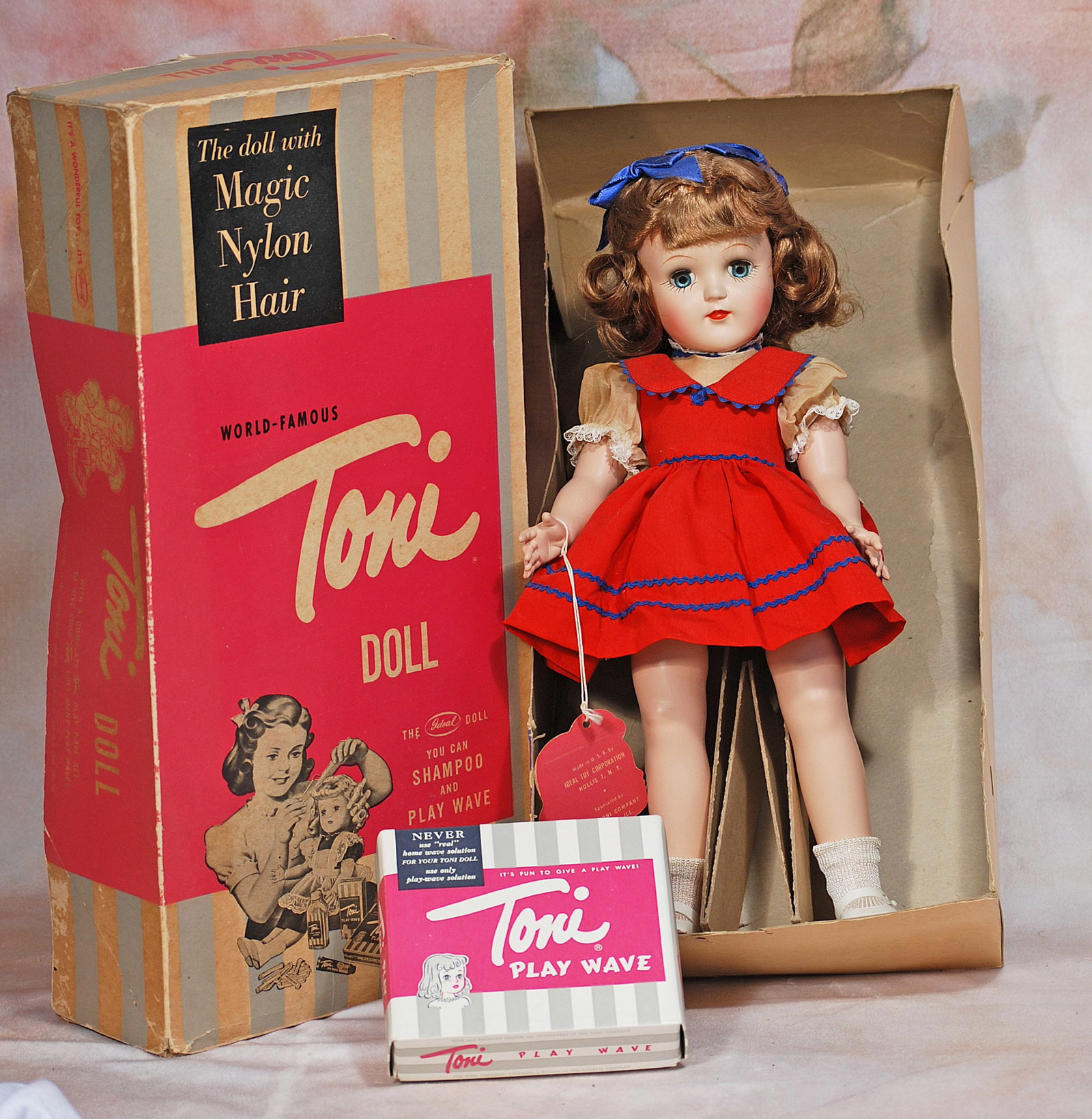 IDEAL TONI DOLL IN ORIGINAL BOX WITH PLAY WAVE KIT. (1 of 1)