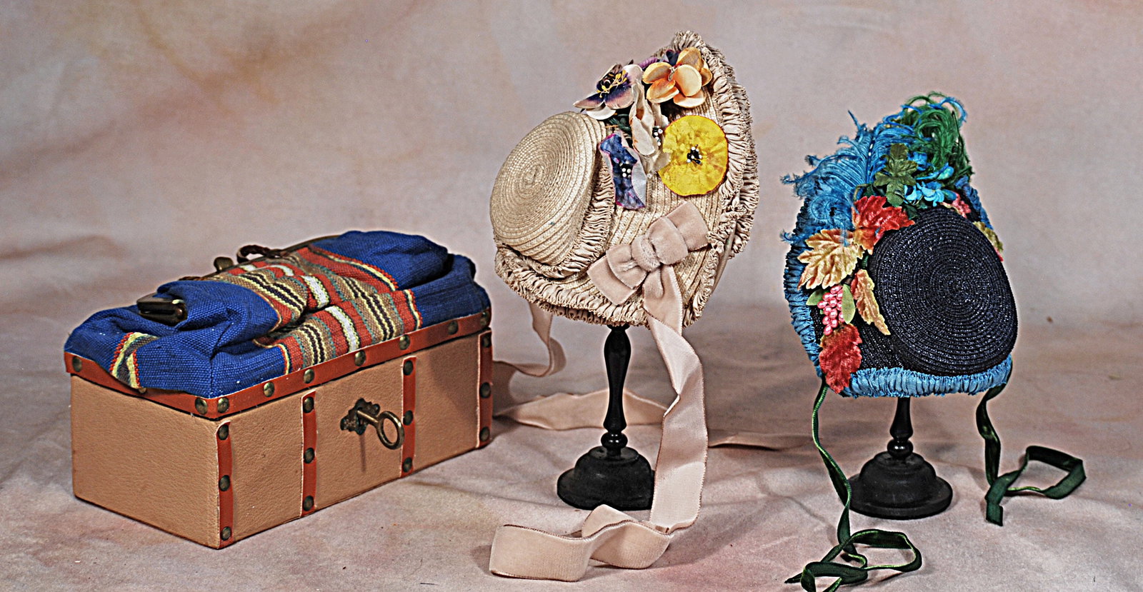 TWO DOLL BONNETS AND SAC DUVOAGE (1 of 1)