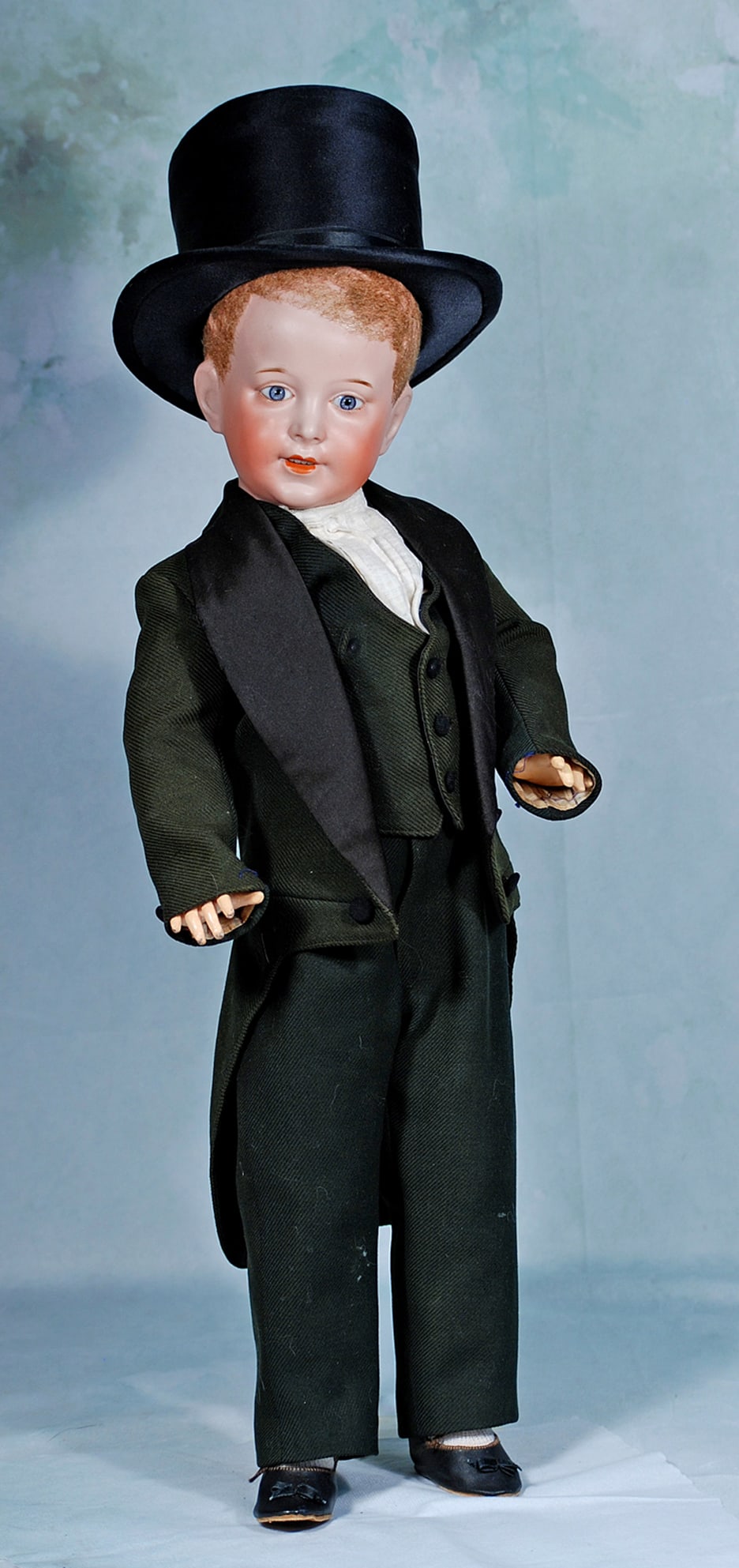 HANDSOME FRENCH BISQUE CHARACTER BOY WITH FLOCKED HAIR BY SFBJ (1 of 2)