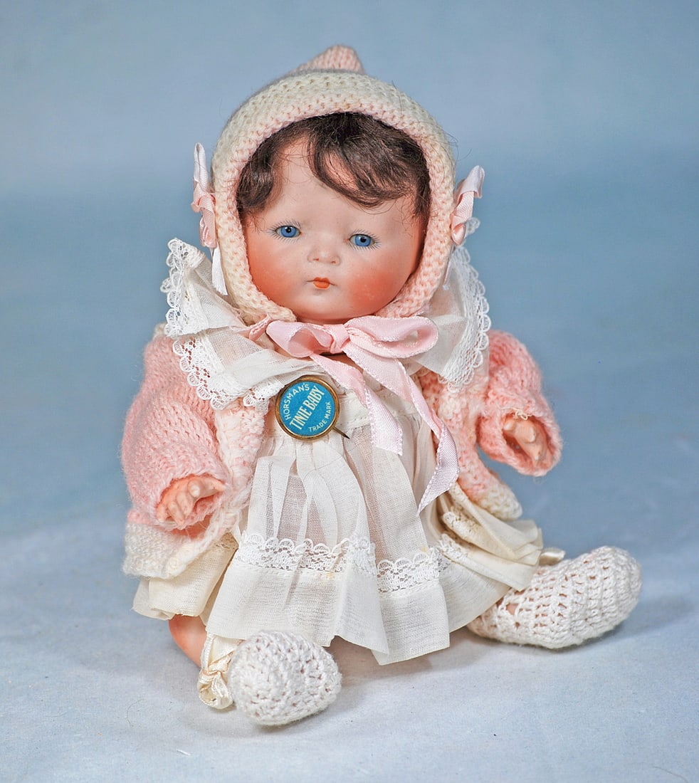 GERMAN ALL-BISQUE “TYNIE BABY” WITH WIG BY HORSMAN (1 of 1)