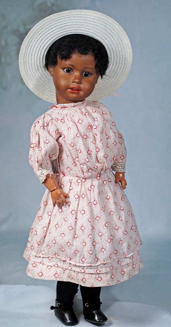 GERMAN BROWN COMPLEXIONED BISQUE CHARACTER DOLL BY ERNST HEUBACH (1 of 2)