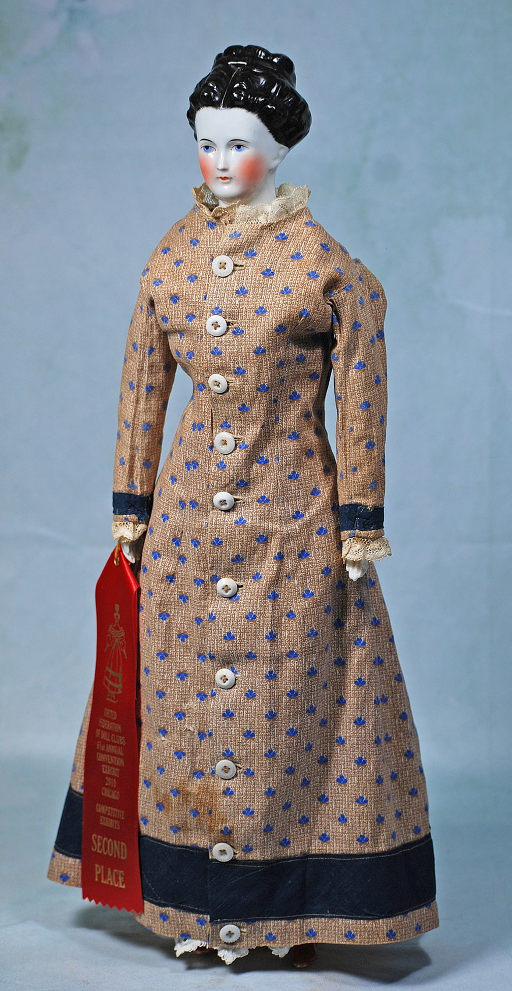 GERMAN PORCELAIN LADY WITH RARE COIFFURE AND ELEGANT PRESENCE (1 of 2)