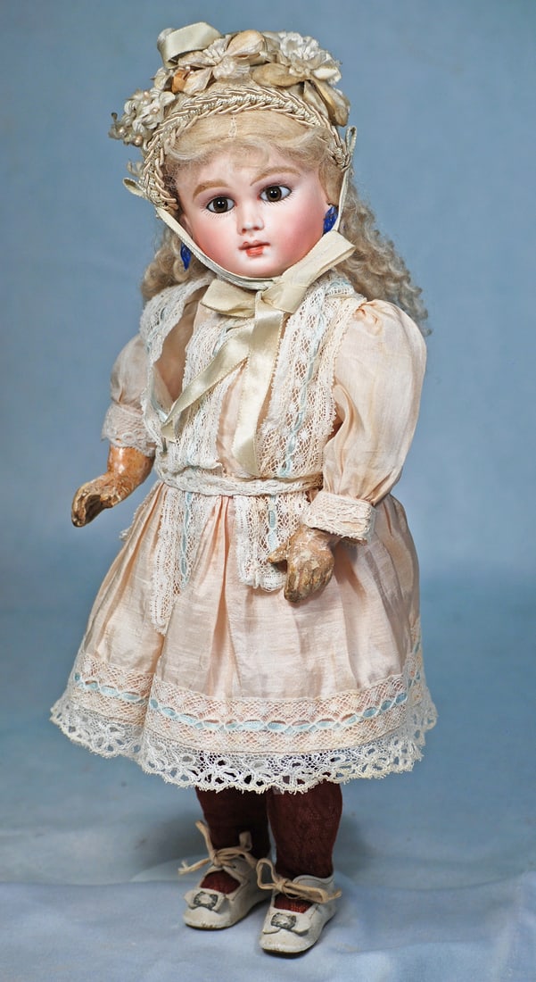 PRECIOUS CABINET-SIZE FRENCH BISQUE BEBE BY SCHMITT & FILS (1 of 2)