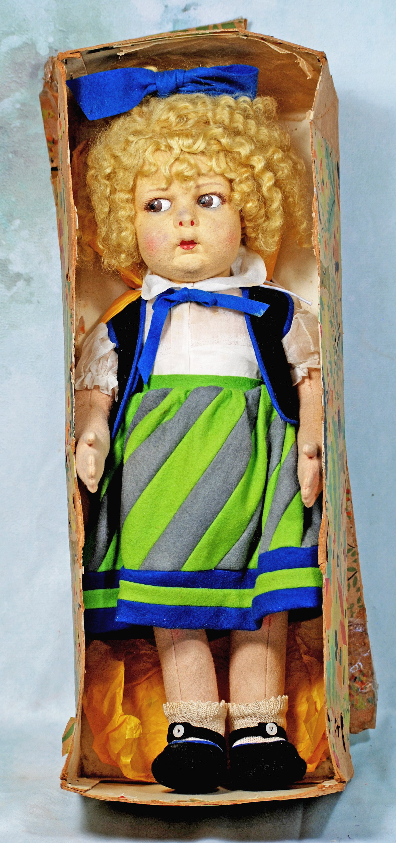 LENCI, 1921, SERIES 11032 FELT DOLL IN ORIGINAL BOX (1 of 1)