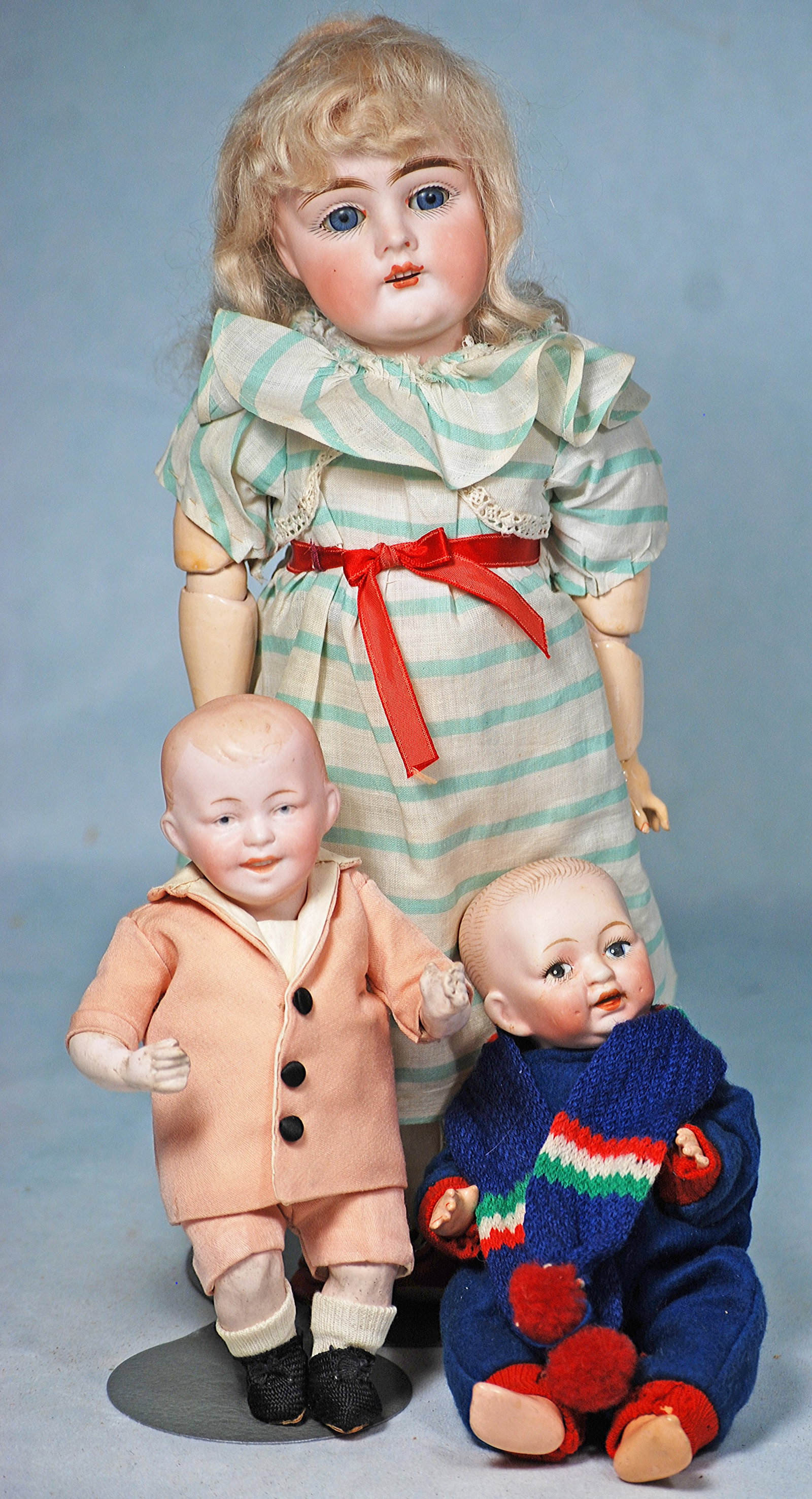THREE GERMAN BISQUE DOLLS. (1 of 1)