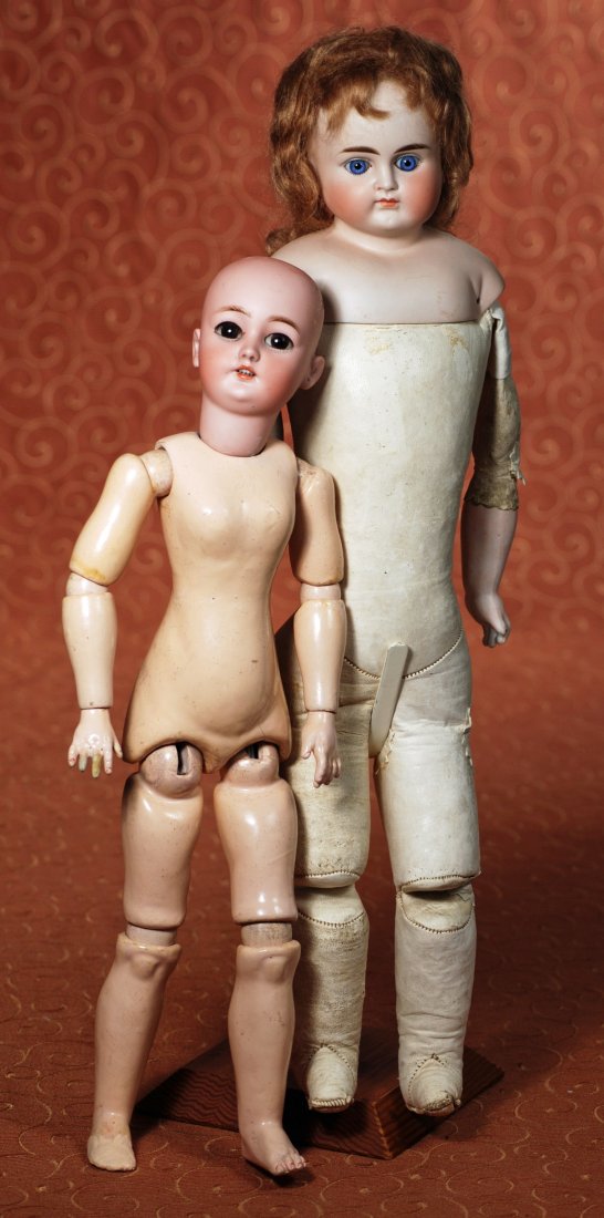 TWO GERMAN BISQUE DOLLS: SIMON & HALBIG 1159 LADY DOLL: TWO GERMAN BISQUE DOLLS: SIMON & HALBIG 1159 LADY DOLL AND ALT, BECK & GOTTSCHALK DOLL. (1) Marks: 1159 Germany Simon & Halbig. 16 ½”. Bisque socket head, brown sleep eyes, upper lashes and painted