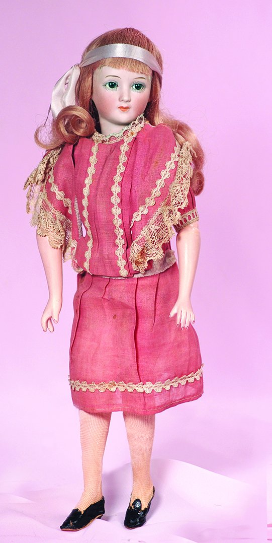 GERMAN BISQUE FLAPPER LADY, 1469, BY DRESSEL.  14”. (1 of 2)