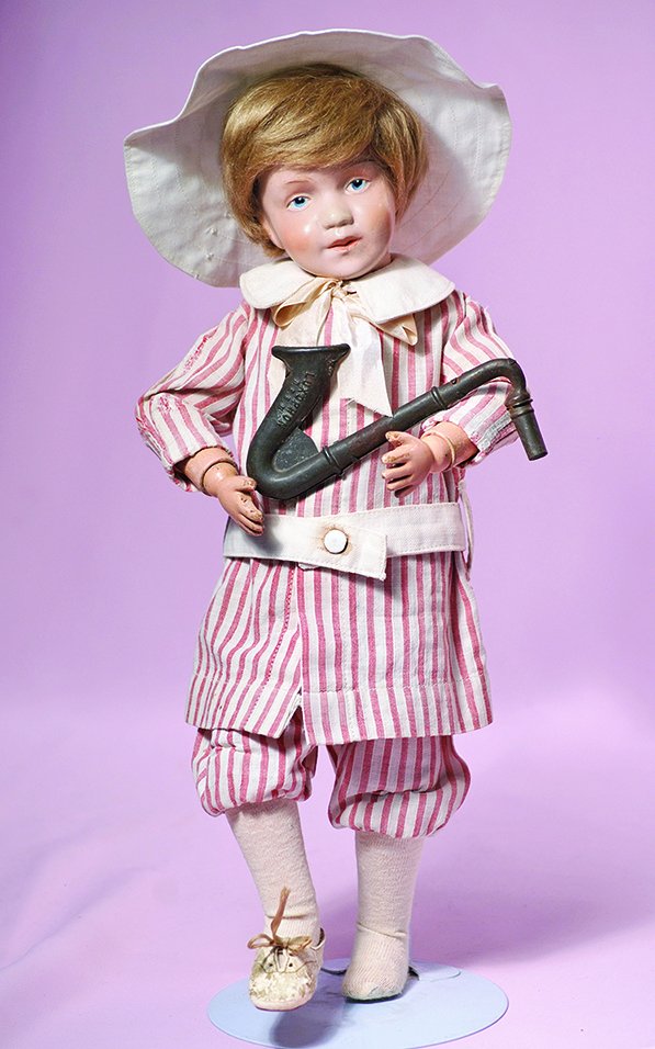 SCHOENHUT WOODEN CHARACTER BOY, MODEL 408, IN FACTORY (1 of 2)