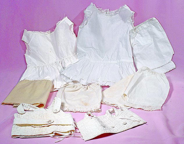 GROUP OF ANTIQUE DOLL UNDER-GARMENTS.  Includes: (1 of 1)