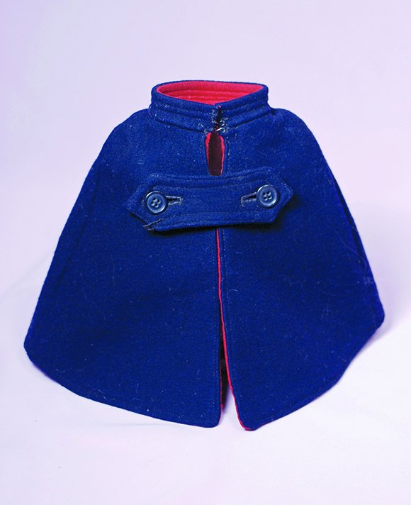 NAVY BLUE WOOL RED CROSS CAPE.  Of heavy dark navy wool (1 of 1)