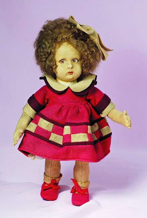 LENCI FELT DOLL.  13”.  Pressed felt swivel head on (1 of 1)