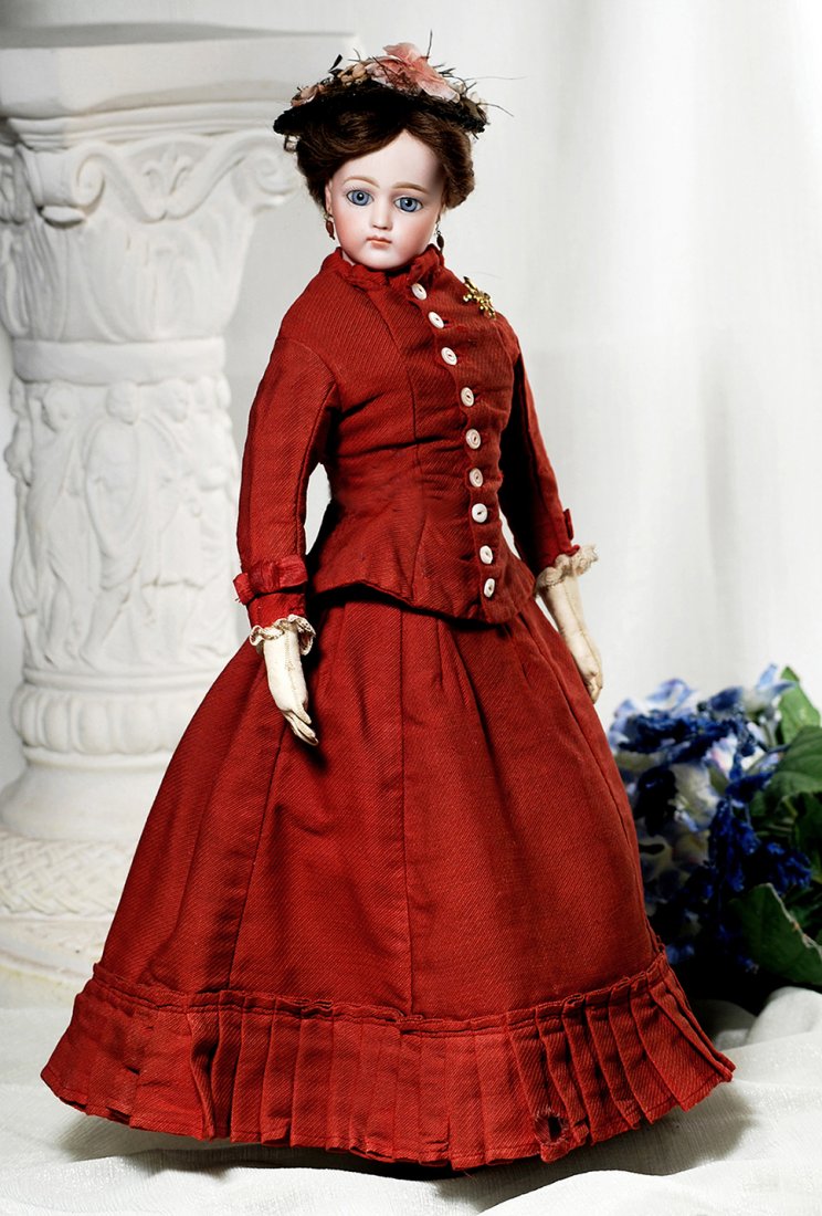 LOVELY FRENCH PORTRAIT FASHION LADY BY JUMEAU.  Marks: (1 of 3)