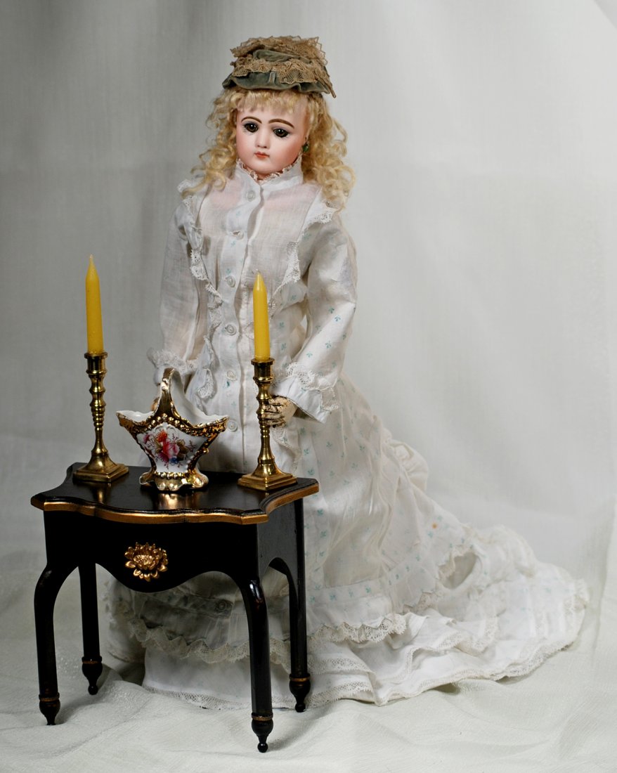 FRENCH BISQUE PORTRAIT POUPEE BY JUMEAU.  Marks:  7 (1 of 3)