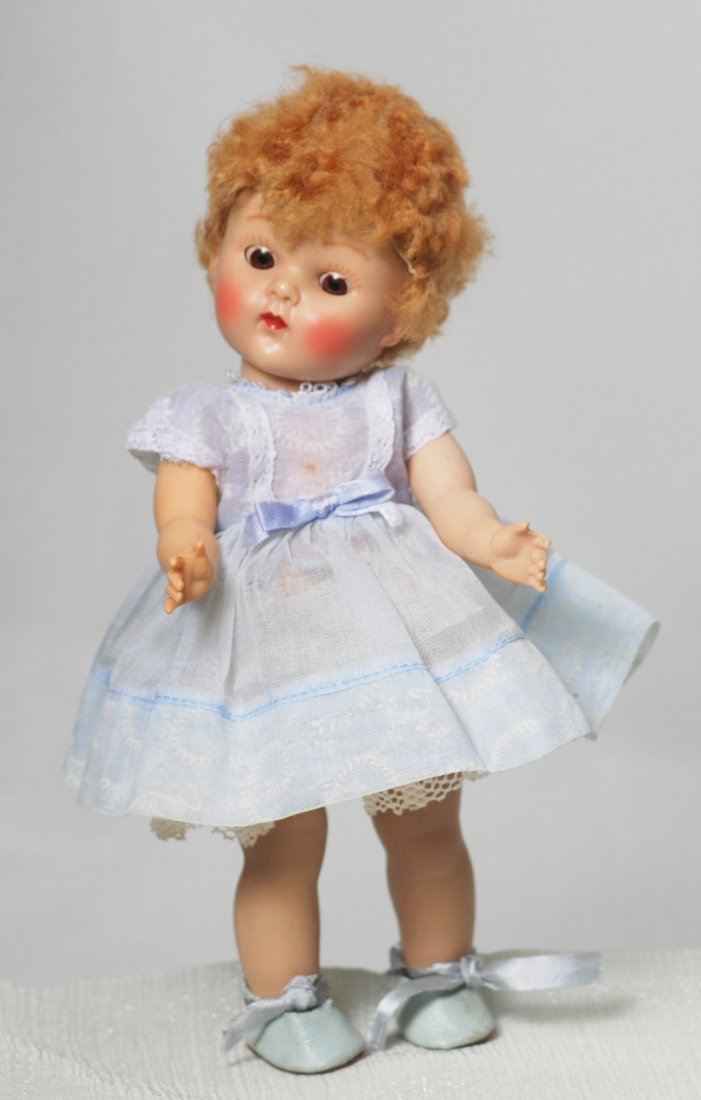 VOGUE GINNY 1952 DOLL  WITH POODLE-CUT WIG.  8”.  Hard (1 of 1)