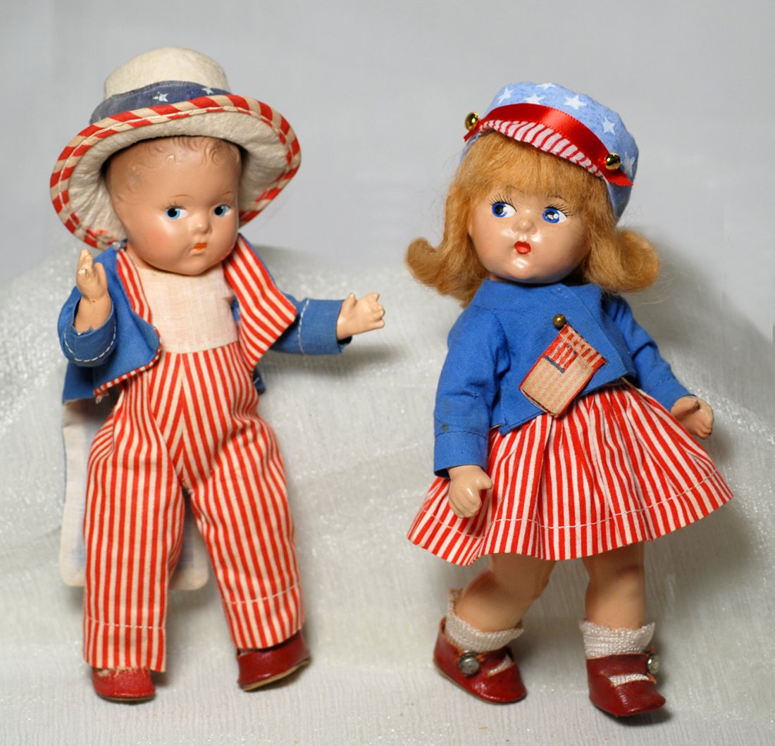 COMPOSITION 1940’S VOGUE TODDLES “MRS. AMERICA”.  8”. (1 of 2)