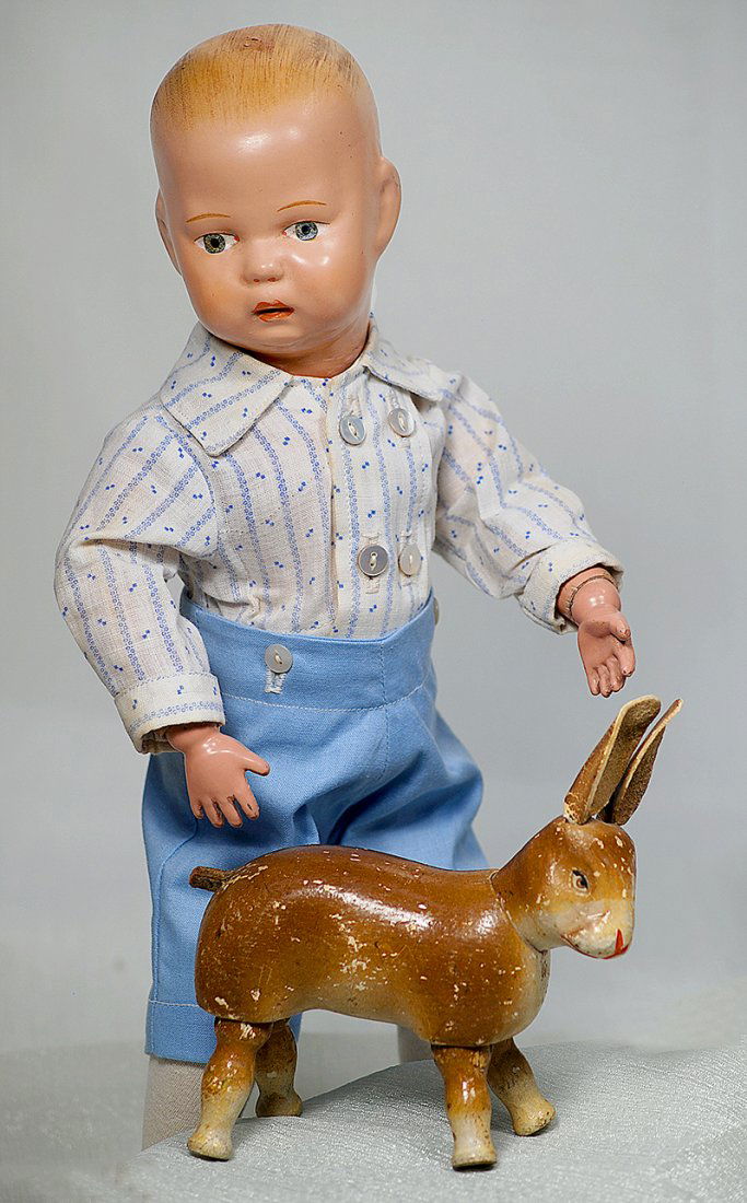 SCHOENHUT WOODEN TODDLER, MODEL 107 Marks: Schoenhut (1 of 2)