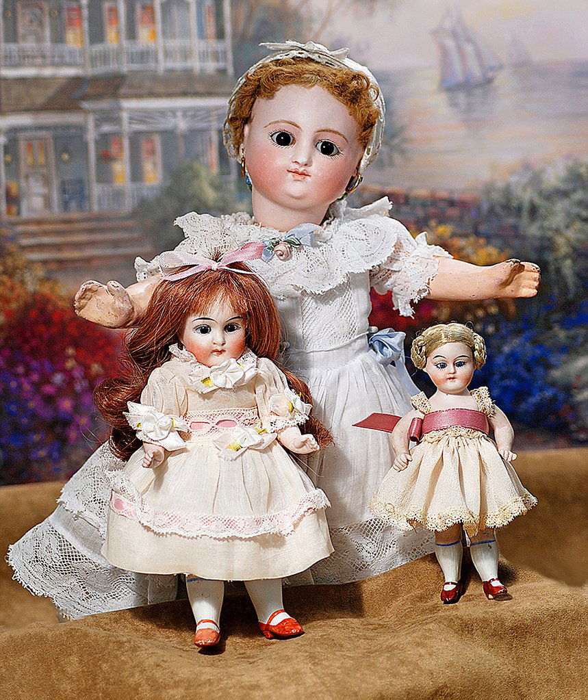 TWO GERMAN ALL-BISQUE DOLLS. (1) 5 ¾” doll marked 101. (1 of 2)