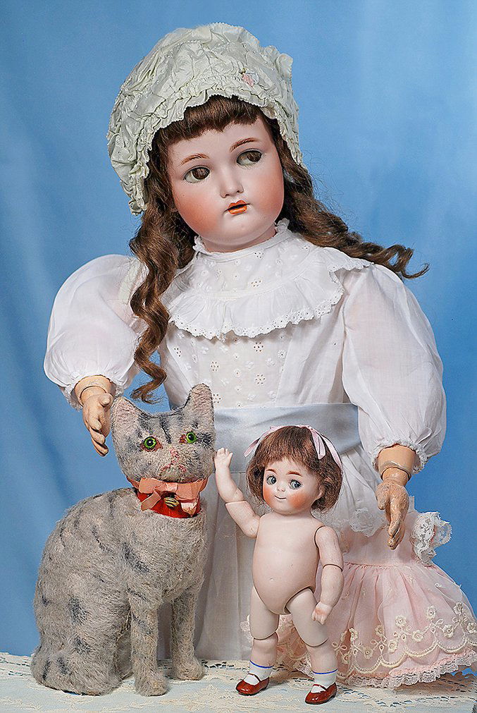 ANTIQUE CANDY CONTAINER AS TABBY KITTEN.9”.Papier mache (1 of 2)