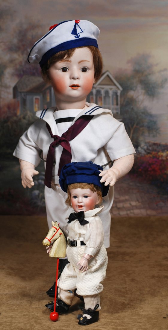 FRENCH BISQUE “LAUGHING JUMEAU” CHARACTER DOLL BY: FRENCH BISQUE “LAUGHING JUMEAU” CHARACTER DOLL BY S.F.B.J.Marks:SFBJ 236 Paris.11”.Bisque socket head, blue sleep eyes, painted lashes, feathered brows, open/closed mouth with modeled tongue and