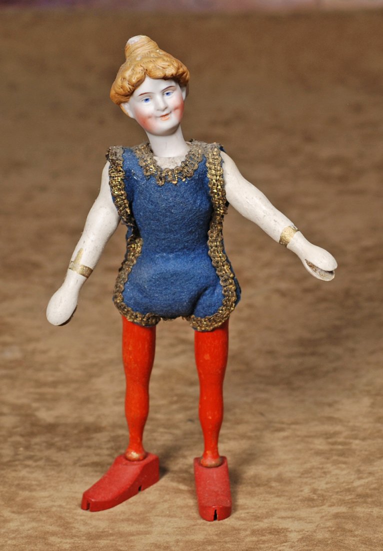 SCHOENHUT BISQUE-HEAD LADY CIRCUS PERFORMER.8 ½”.Bisque (1 of 1)