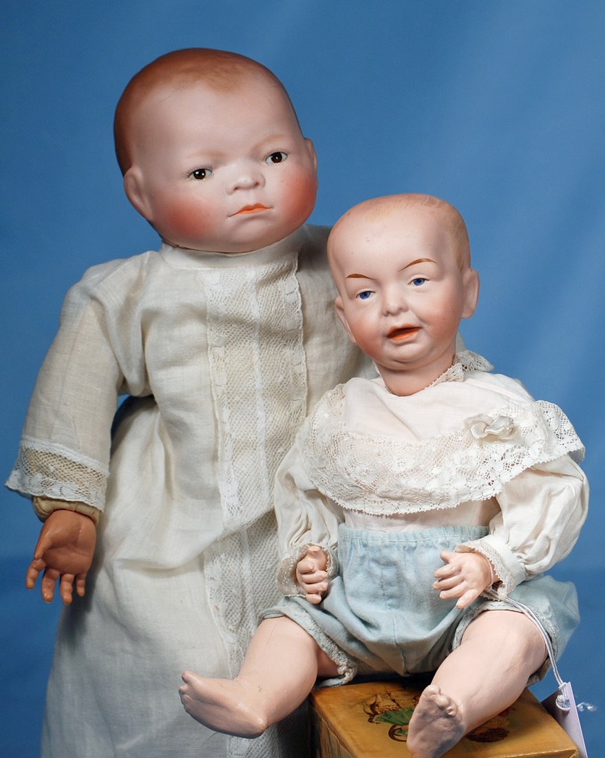 TWO GERMAN BISQUE BABIES.-114” Bye-Lo baby with brown (1 of 1)