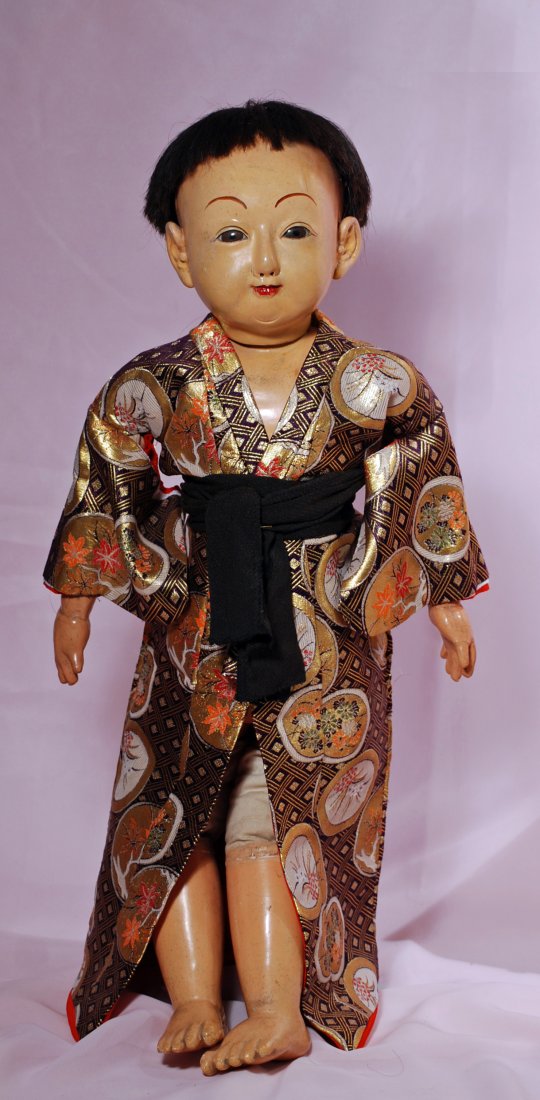 RARE LARGE-SIZE JAPANESE PAPER-MACHE ICHIMATSU DOLL (1 of 2)