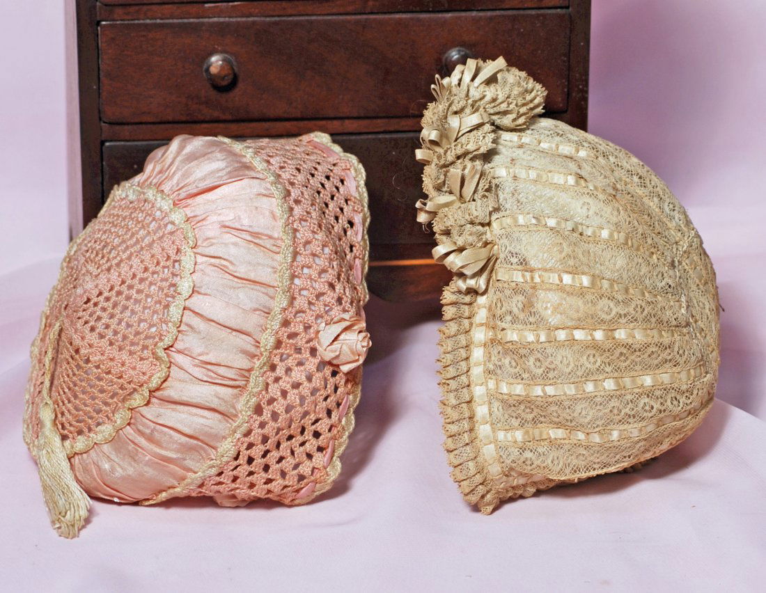 TWO ANTIQUE DOLL BONNETS (1 of 1)