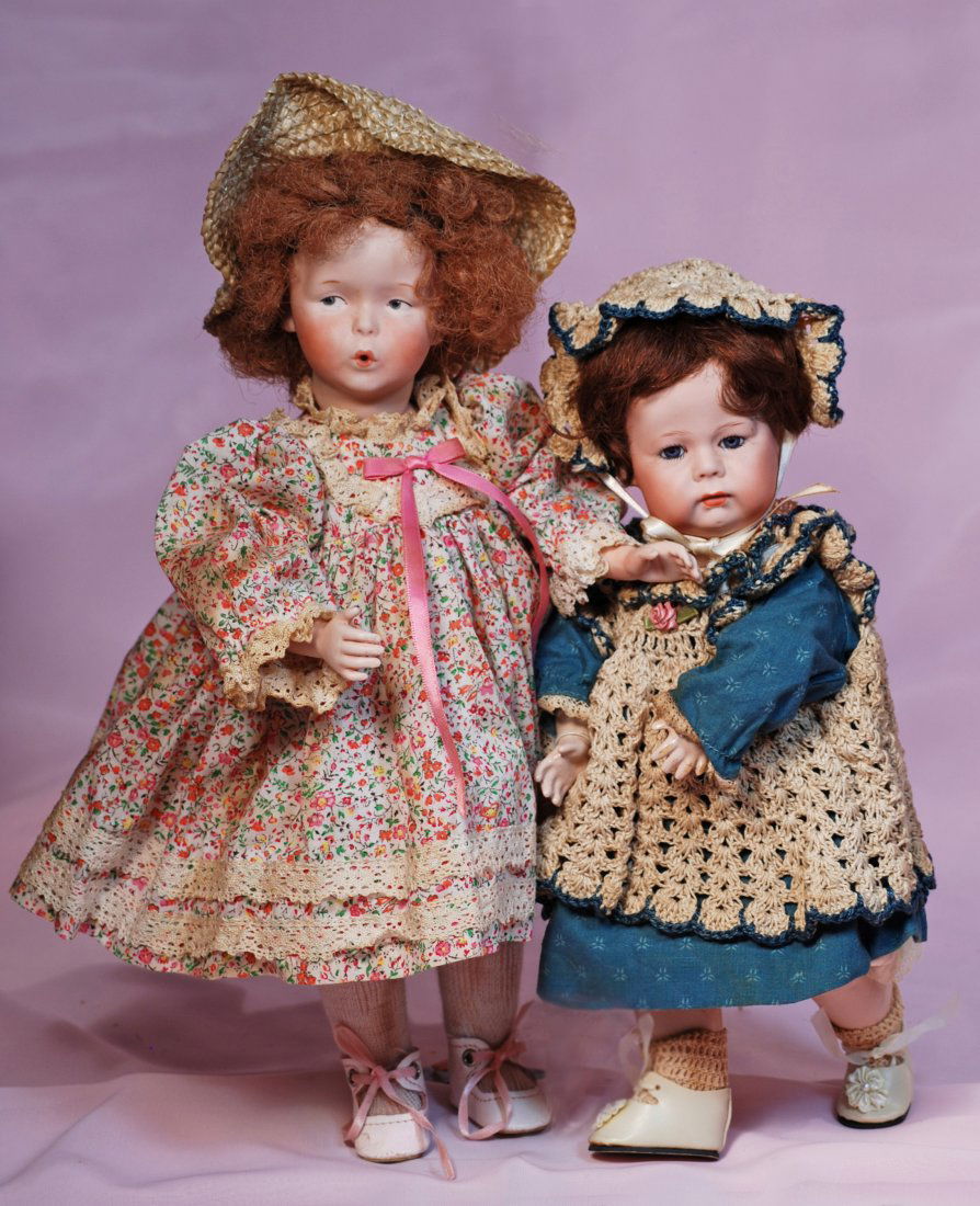 TWO BISQUE GERMAN CHARACTERS BY ARTIST (1 of 1)