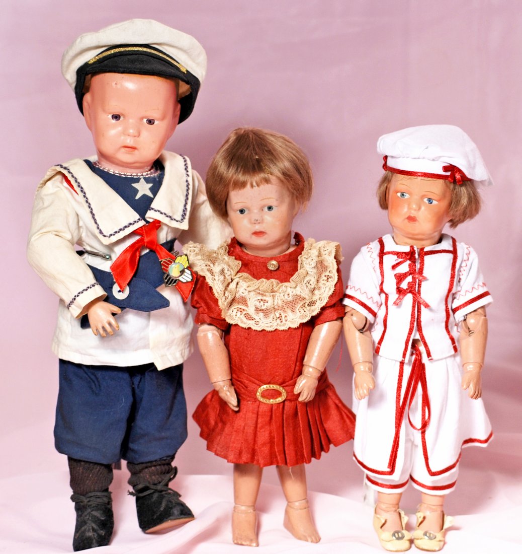 THREE SCHOENHUT DOLLS (1 of 2)