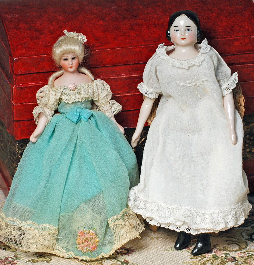 GERMAN BISQUE “LITTLE WOMEN” DOLL & SMALL CHINA DOLL. (1 of 1)