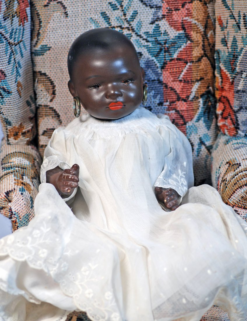 BLACK BISQUE CHARACTER BABY BY E. HEUBACH. (1 of 3)