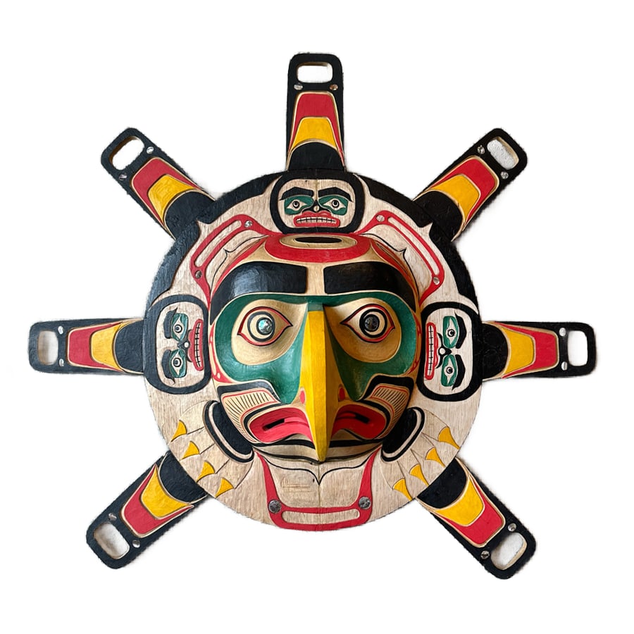 Vintage Pacific Northwest Native American Eagle Sun Mask