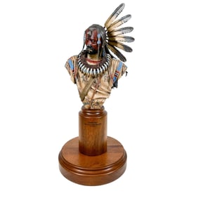 Dave McGary Indian Chief Bronze "Enemies Past: Two Crows Hidatsa Chief 1834"