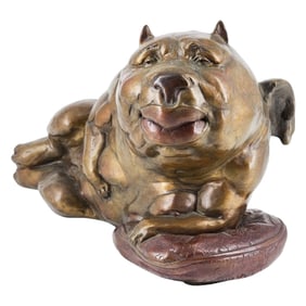 Vintage Lorraine Vail "Flying Pig" Bronze Sculpture