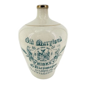 Antique G. Riesmeyer Distilling Co Old Maryland Whiskey Stoneware Jug