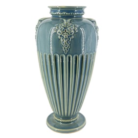 Vintage 1938 Roseville Savona Blue Pedestal Vase
