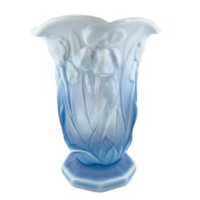 Rare 1940's Duncan & Miller Opalescent Iris Vase