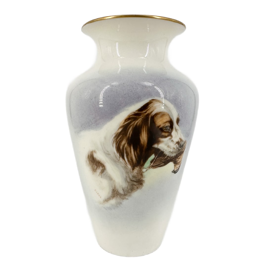 Antique Lenox Porcelain 1900s "Hunter Arms Co. Prize" Hunting Dog Trophy Vase (1 of 9)