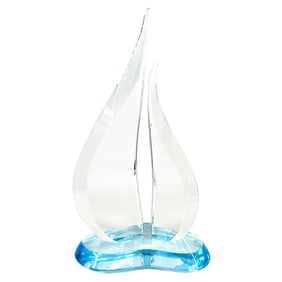 Vintage Lucy Phelps Acrylic Sailboat Sculpture