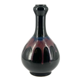 Rare Antique Chinese Garlic Head Stoneware Vase