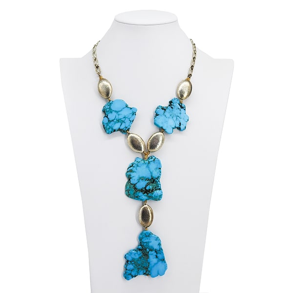 Sterling Silver & Turquoise Slab Statement Necklace (1 of 11)